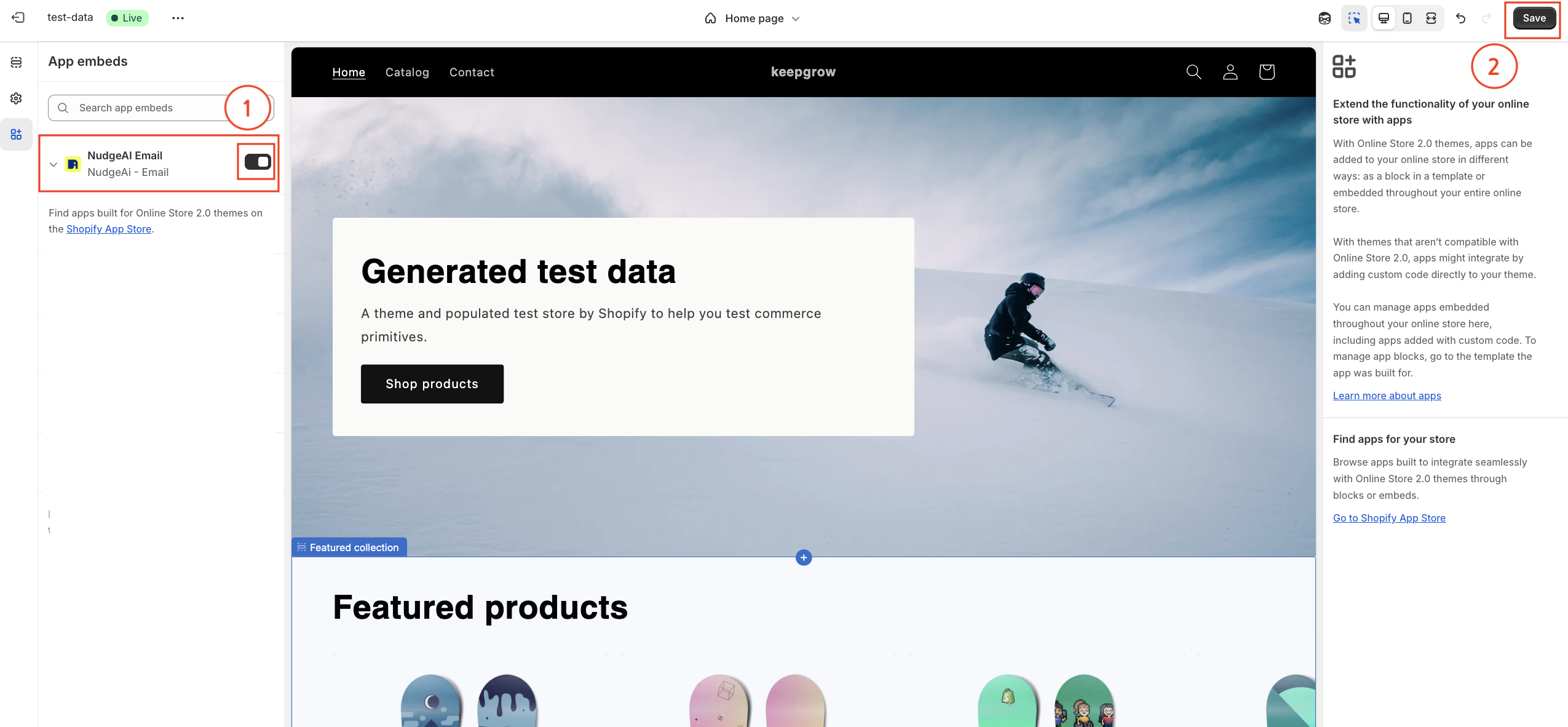 Enable NudgeAI App Embed